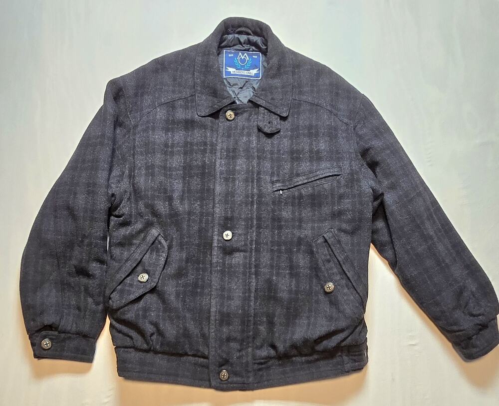 Vintage Members Only Jacket Mens Gray Wool Blend Bomber